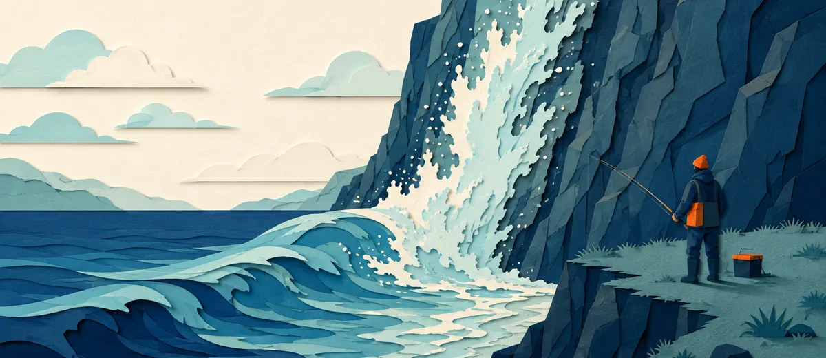 Sugli scogli il mare lungo fa più paura