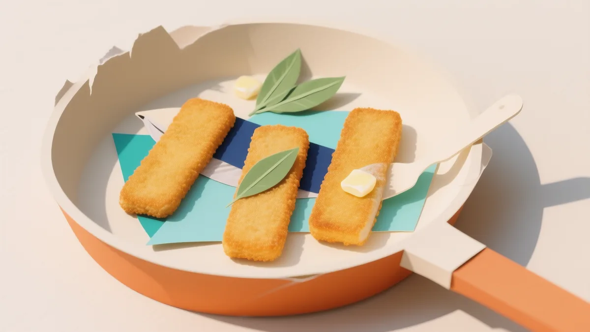 Filetti di persico che dorano in padella nel burro spumeggiante con le foglie di salvia