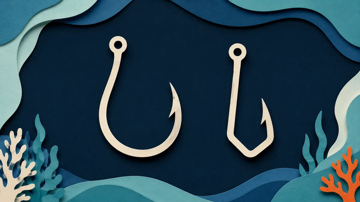 Illustrazione papercut di due ami che mostrano curve diverse, una tonda e ampia e una piu' chiusa