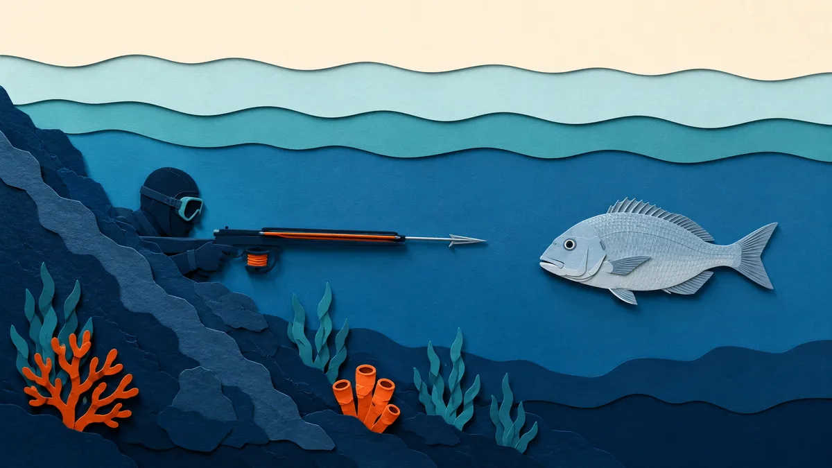 Tecniche di pesca subacquea: il pesce scappa a 4 metri, il fucile ne fa 3