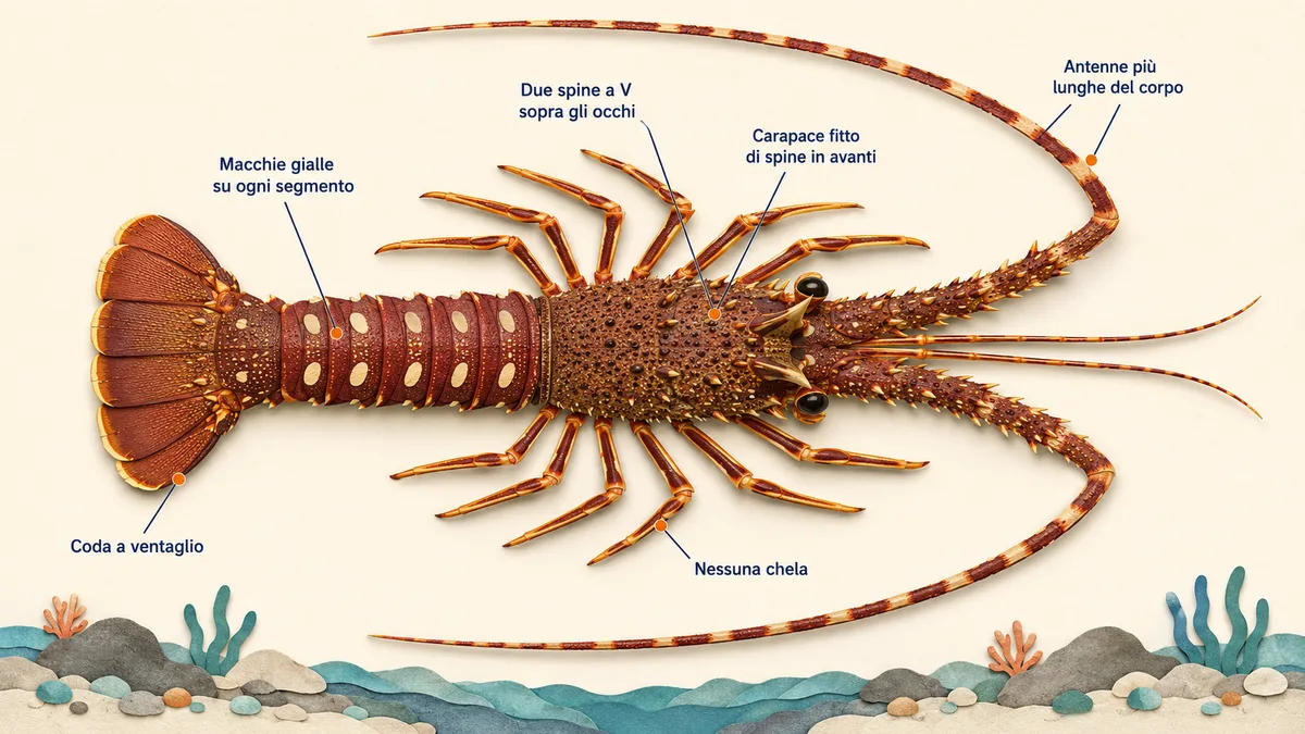 Aragosta mediterranea — Come riconoscerlo