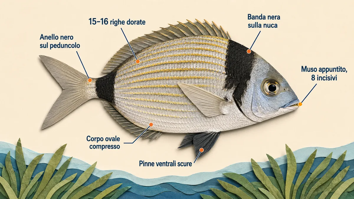 Sarago testa nera — Come riconoscerlo