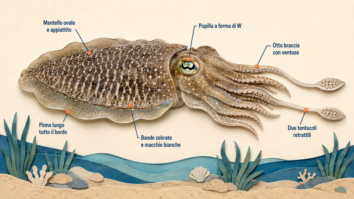 Seppia comune — Come riconoscerlo