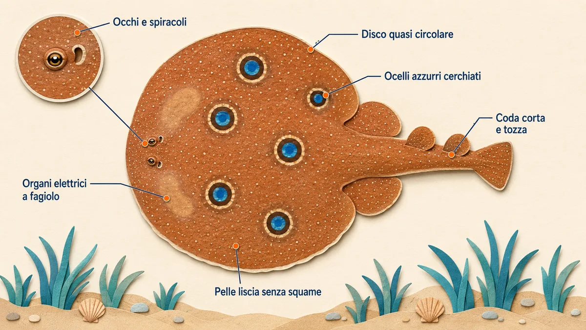 Torpedine ocellata — Come riconoscerlo